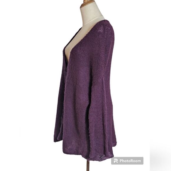 Wooden Ships Purple Mohair Blend Cardigan Sweater - Picture 5 of 8